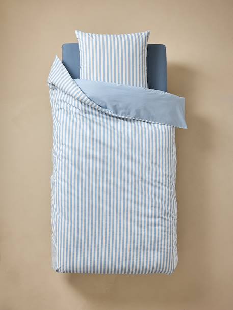 PÔLE NORD duvet cover set + pillowcase for children, with recycled cotton ocean blue 