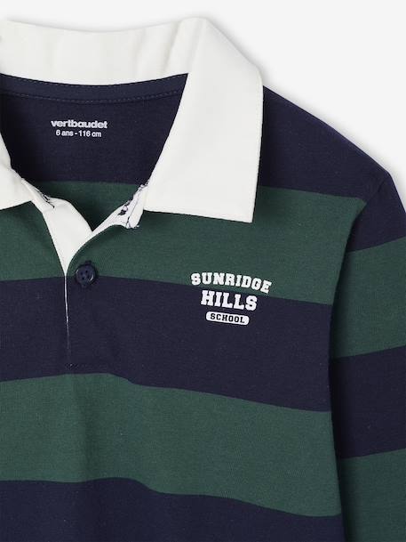 Striped Polo Shirt for Boys aqua green+green+marl grey+navy blue+ochre 