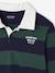 Striped Polo Shirt for Boys aqua green+green+marl grey+navy blue+ochre 