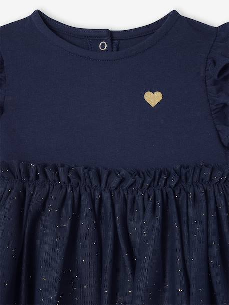 Baby girl's Christmas dress with glittery tulle underskirt - navy blue, Baby  | Vertbaudet