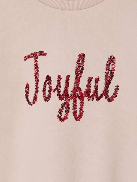Christmas Sweatshirt with Sequinned Message for Girls rosy 