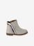 Zipped Leather Boots for Babies black+gold 