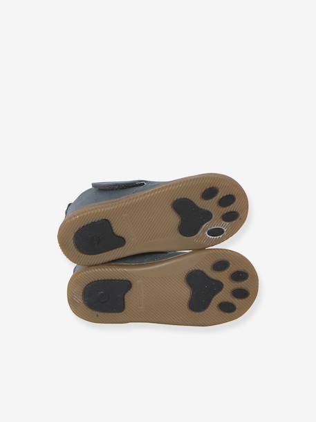 Canvas touch-fastening slippers for babies printed blue 