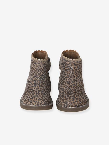 Leather Boots with Elastic, for Baby Girls black+bordeaux red+Camel+navy blue+printed beige 