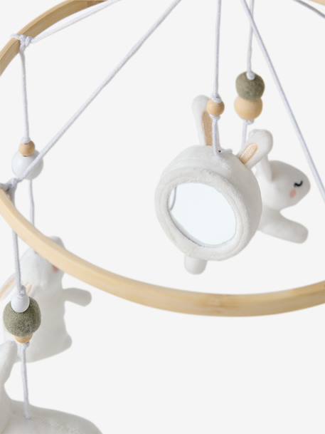 Rabbit Musical Mobile for Cot wood 