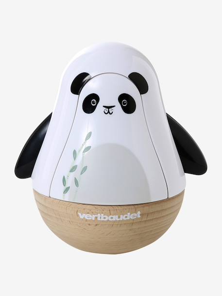 Panda Musical Roly-Poly Toy in FSC®100% Wood, TANZANIE white 
