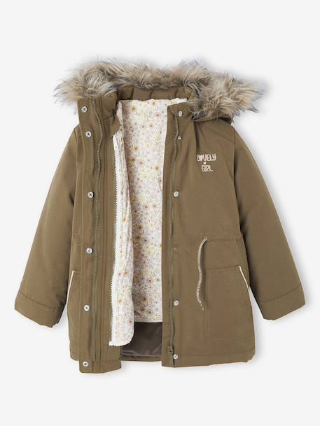 3-in-1 Parka with Hood for Girls black+GREEN DARK SOLID+grey green+khaki+PURPLE MEDIUM SOLID+sage 