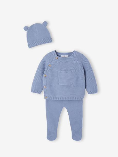 Newborn knitted set ENVIE DE FRAISE crystal blue 