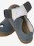 Canvas touch-fastening slippers for babies printed blue 