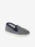 Elasticated Velour Slippers for Children blue+grey 