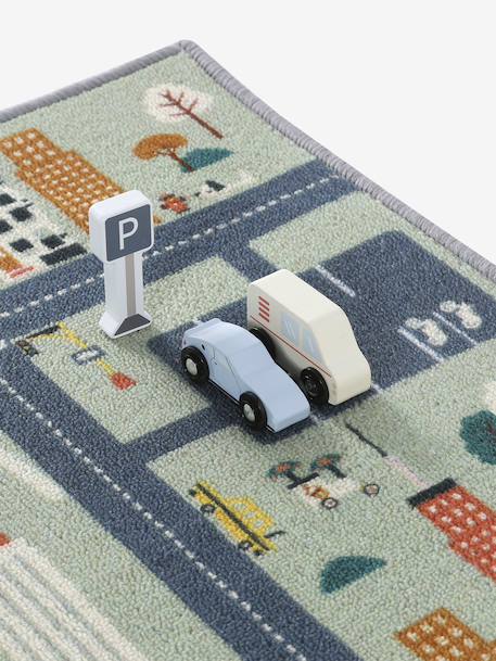 Track floor mattress with FSC® wooden accessories green 