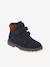 Hook-&-Loop Leather Boots for Boys navy blue 