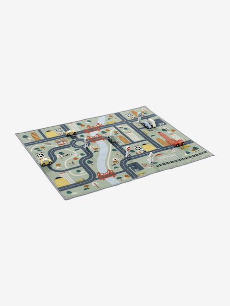 Track floor mattress with FSC® wooden accessories green 