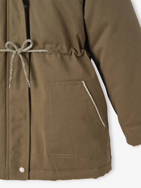 3-in-1 Parka with Hood for Girls black+GREEN DARK SOLID+grey green+khaki+PURPLE MEDIUM SOLID+sage 