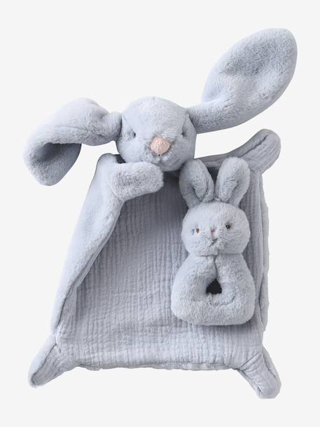 Soft RABBIT Rattle grey+white 