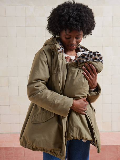 Convertible maternity and post-maternity parka green 