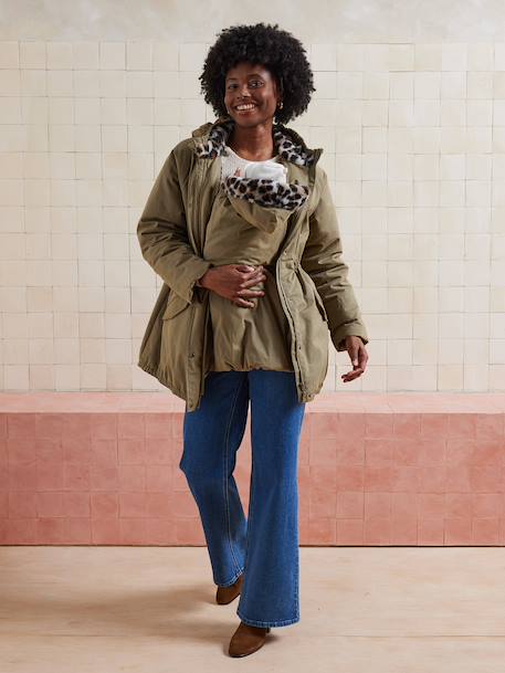 Convertible maternity and post-maternity parka green 