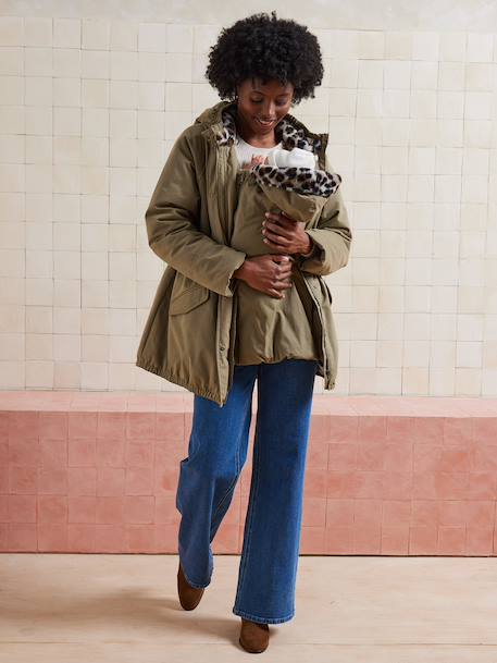 Convertible maternity and post-maternity parka green 