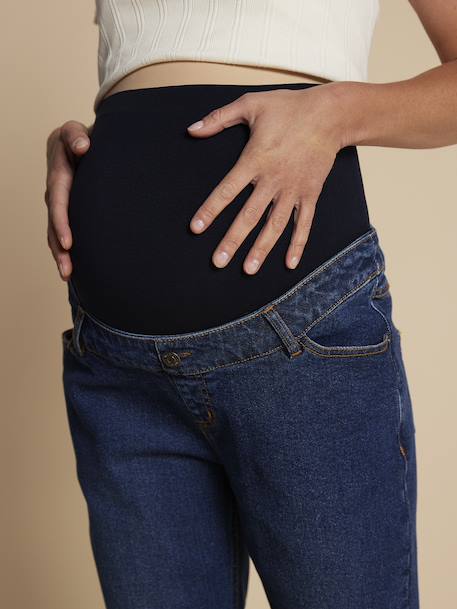 Mom Jeans with Removable Belly Band for Maternity, ENVIE DE FRAISE deep blue+stone 