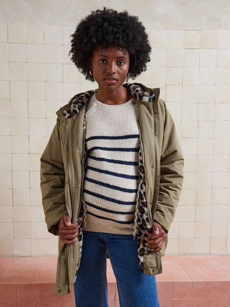 Convertible maternity and post-maternity parka green 