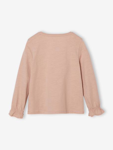 Romantic Top with Fancy Motif for Girls rosy 