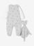 3-Piece Set for Newborns: Jumpsuit + Bodysuit + Comforter aqua green+rose 
