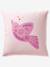 Reversible BIRDY duvet cover set + pillowcase for children, made with recycled cotton rosy 