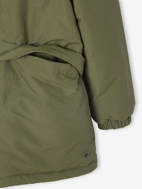 Hooded Sherpa-Lined Parka for Boys black+khaki 