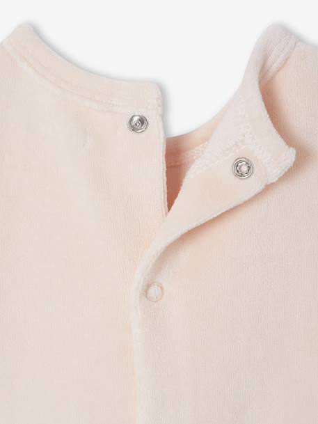 Pack of 2 Velour Sleepsuits for Newborns pale pink 