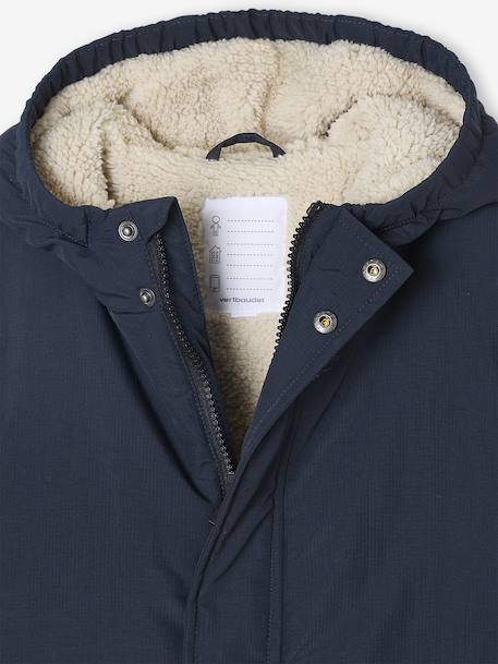 Hooded Sherpa-Lined Parka for Boys black+khaki 