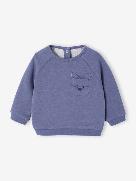 Sweatshirt & Trousers Combo for Babies 6308+marl blue+pale pink 