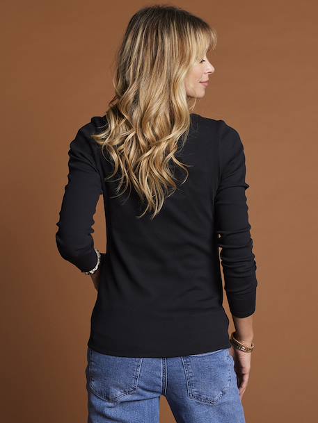 Pack of 2 Ribbed Knit T-Shirts for Maternity by ENVIE DE FRAISE black 