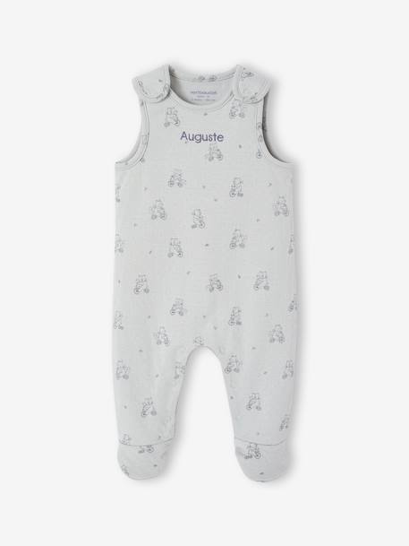 3-Piece Set for Newborns: Jumpsuit + Bodysuit + Comforter aqua green+rose 