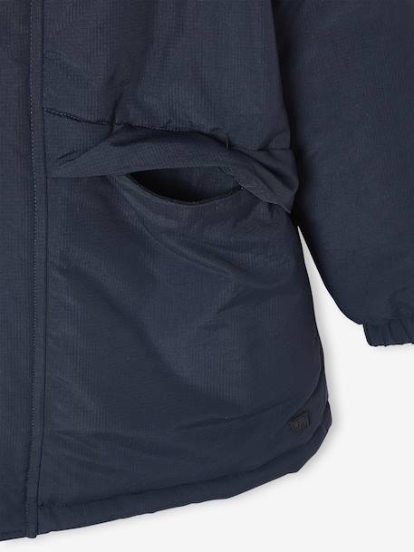 Hooded Sherpa-Lined Parka for Boys black+khaki 