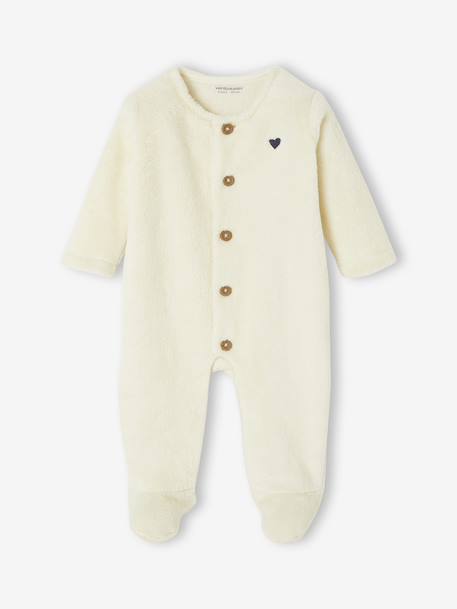Onesie with Animal or Heart Print for Newborns chocolate+ecru 