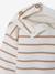 Striped Fleece Sweatshirt with Shoulder Fastening for Newborns ecru 