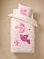 Reversible BIRDY duvet cover set + pillowcase for children, made with recycled cotton rosy 