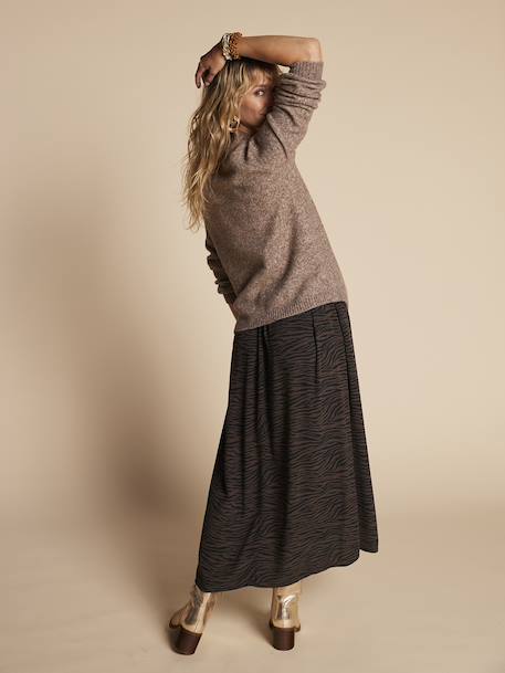 Raglan sleeve nursing jumper with braid ENVIE DE FRAISE beige 