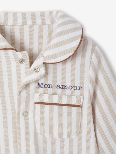 Sleepsuit set in flannel + comforter beige 