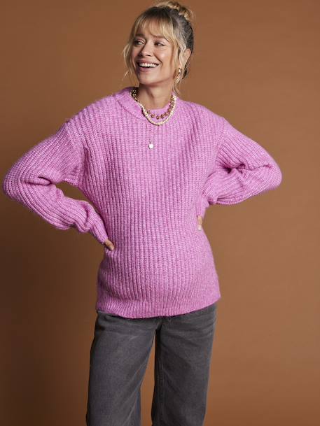 ENVIE DE FRAISE nursing jumper in pearl knit raspberry pink 