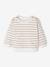 Striped Fleece Sweatshirt with Shoulder Fastening for Newborns ecru 