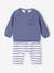 Sweatshirt & Trousers Combo for Babies 6308+marl blue+pale pink 