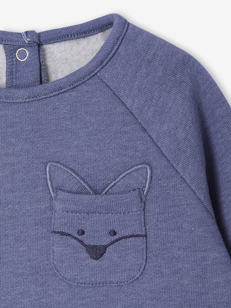 Sweatshirt & Trousers Combo for Babies 6308+marl blue+pale pink 