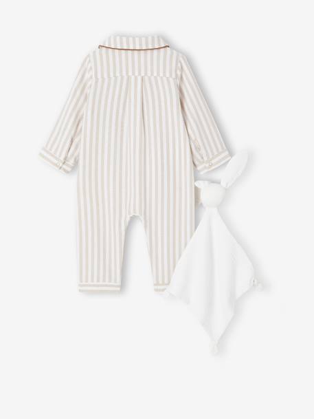 Sleepsuit set in flannel + comforter beige 