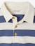 Striped long-sleeved baby polo shirt cocoa+grey blue 