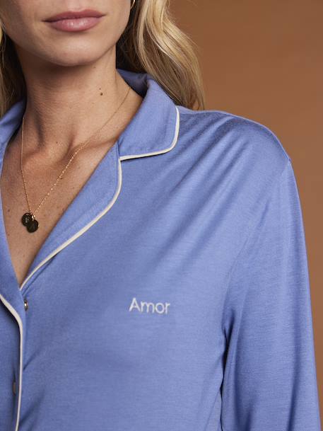 Pyjamas for Maternity & Nursing, ENVIE DE FRAISE crystal blue 