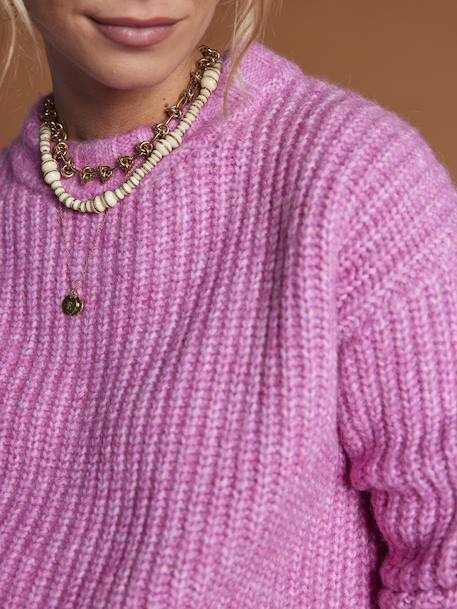 ENVIE DE FRAISE nursing jumper in pearl knit raspberry pink 