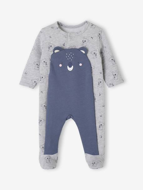 Koala Sleepsuit in Fleece, for Newborns marl grey 