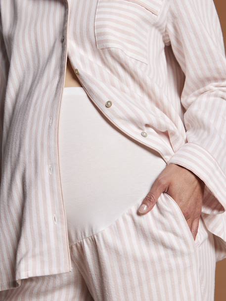 Striped Flannel Pyjamas for Maternity & Nursing, ENVIE DE FRAISE striped pink 