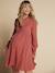 Cotton gauze nursing clothes dress by ENVIE DE FRAISE black+terracotta 